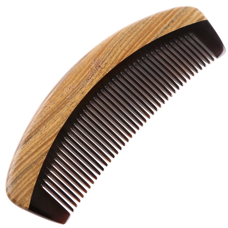 Breezelike Hair Comb - Wooden Fine Tooth Comb for Women, Men and Kids - No Static Sandalwood Buffalo Horn Comb - Image 3
